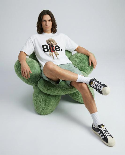 Bite — SUAPM TYPO Collection — White Men’s box tee