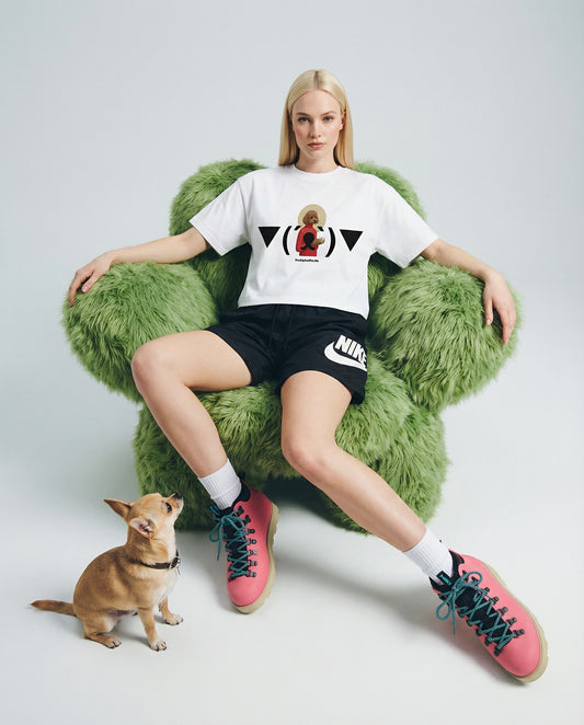 ▼(´ᴥ`)▼ — SUAPM TYPO Collection — White Men’s box tee