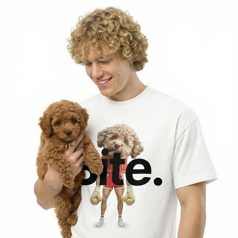 Bite — SUAPM TYPO Collection — White Men’s box tee