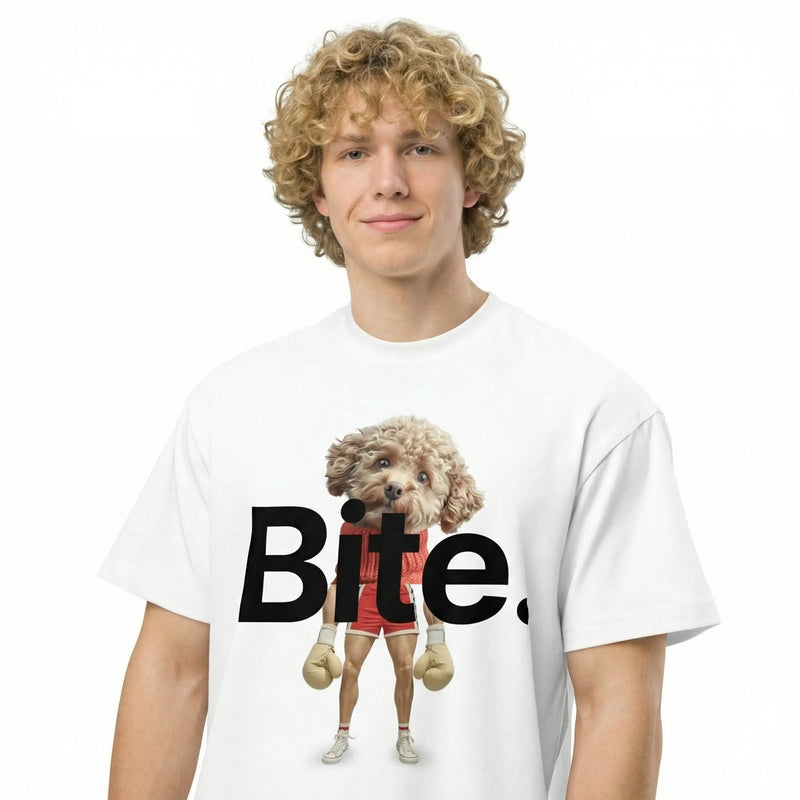 Bite — SUAPM TYPO Collection — White Men’s box tee