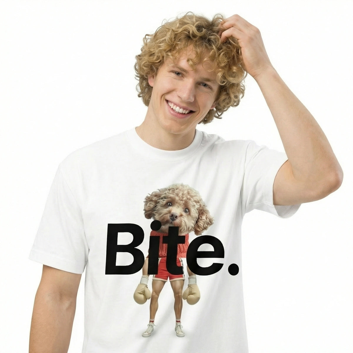 Bite — SUAPM TYPO Collection — White Men’s box tee