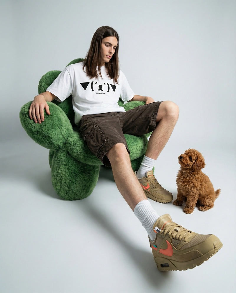 ▼(´ᴥ`)▼ — SUAPM TYPO Collection — White Men’s box tee