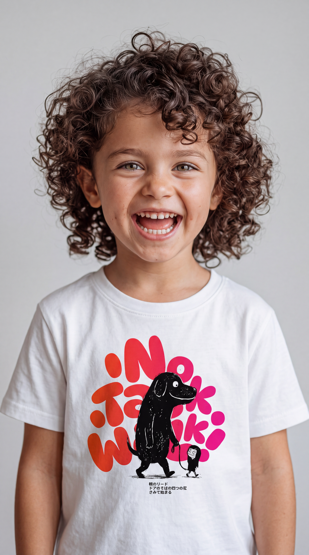 No talk. Walk. —  White organic cotton kids t-shirt