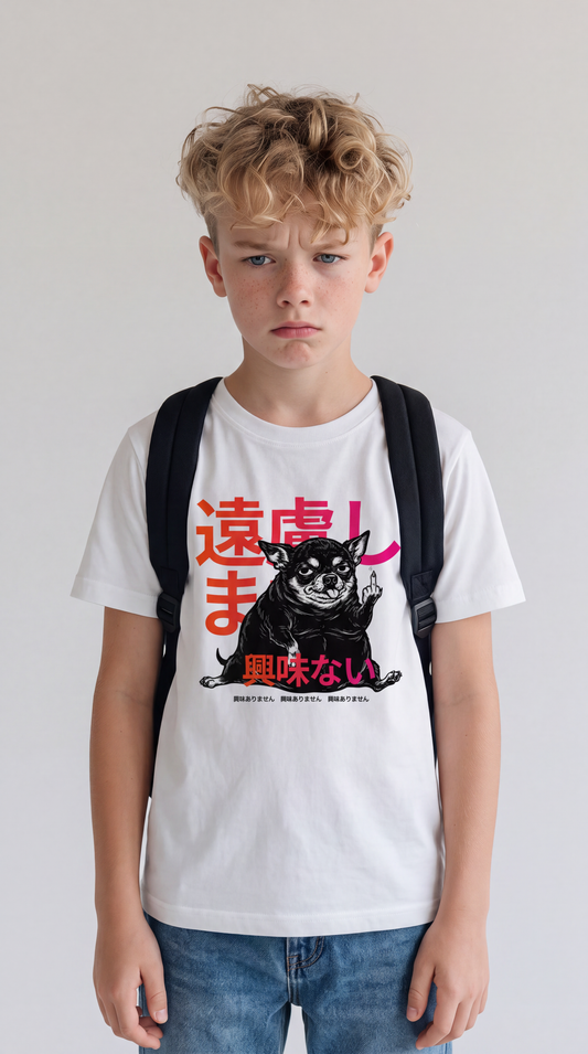 NOT INTERESTED — White Organic Cotton Kids T-shirt
