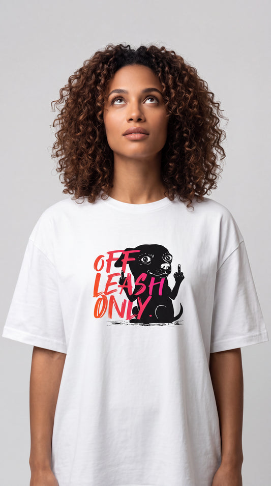Off Leash Only — Bad Good Boy Collection — White Unisex box tee
