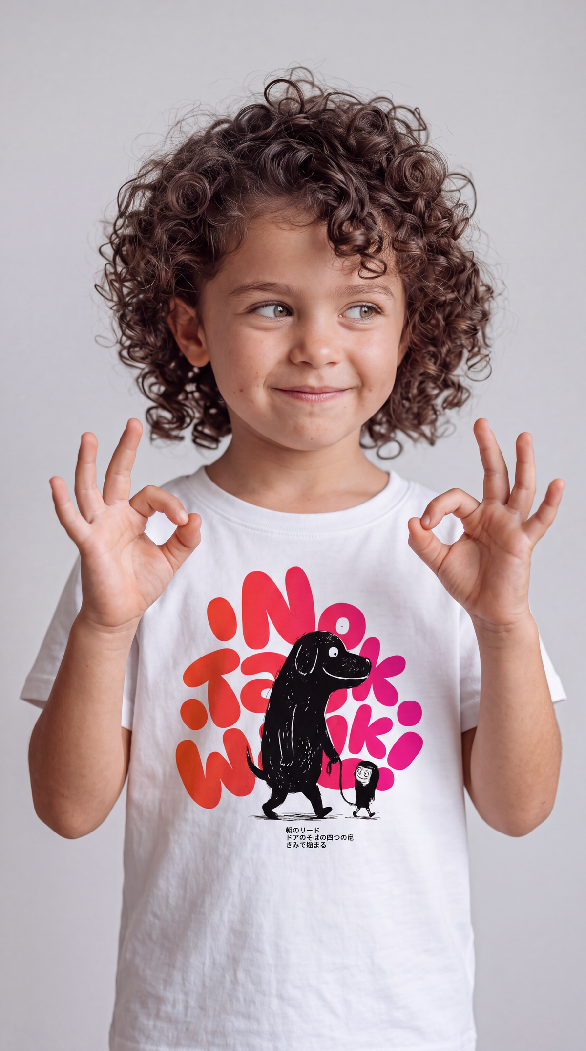 No talk. Walk. —  White organic cotton kids t-shirt