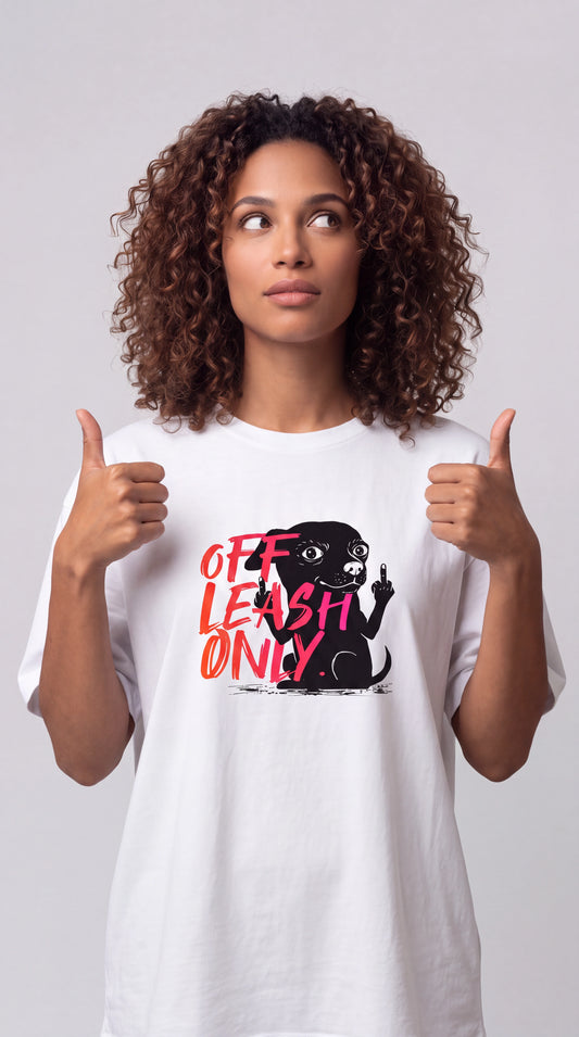 Off Leash Only — Bad Good Boy Collection — White Unisex box tee
