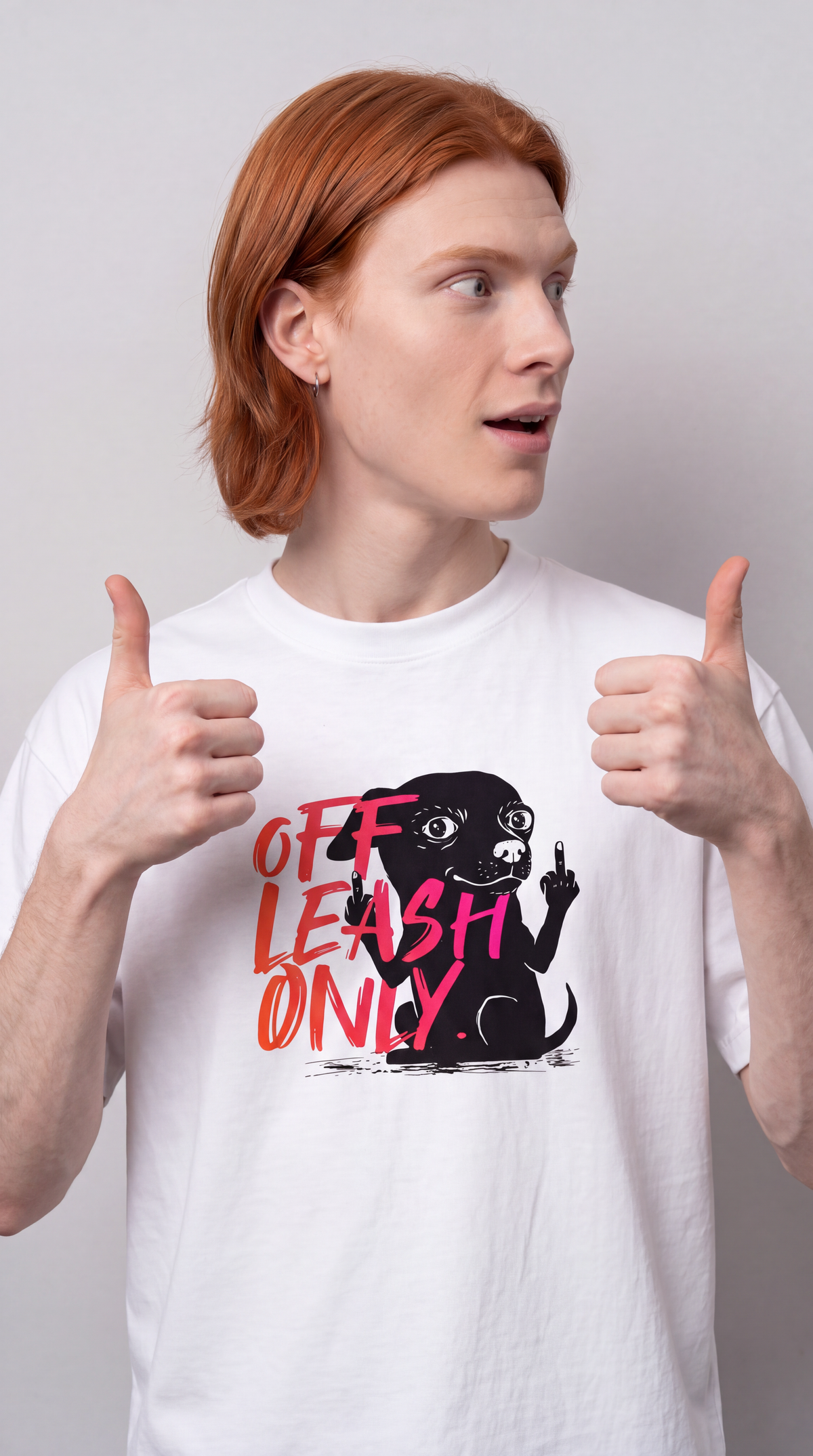 Off Leash Only — Bad Good Boy Collection — White Unisex box tee