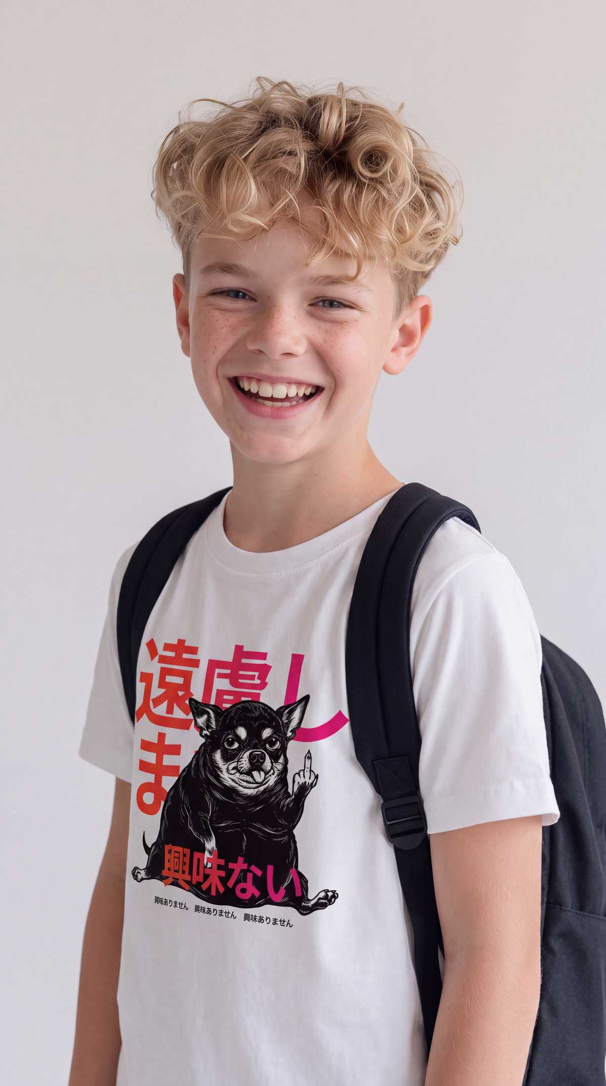 NOT INTERESTED — White Organic Cotton Kids T-shirt