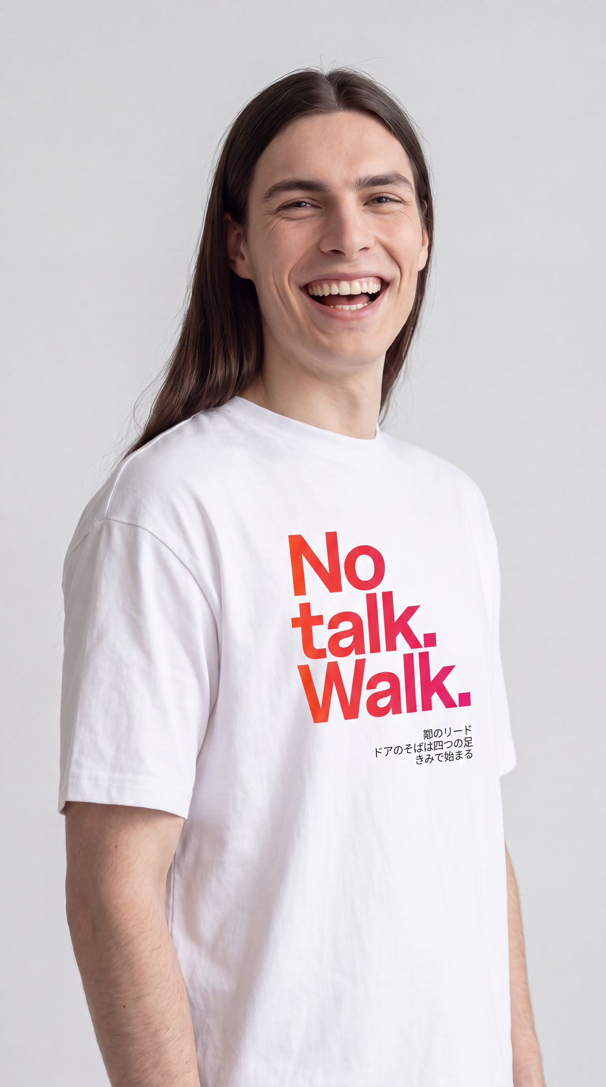 No talk. Walk. — SUAPM TYPO Collection — White Unisex box tee