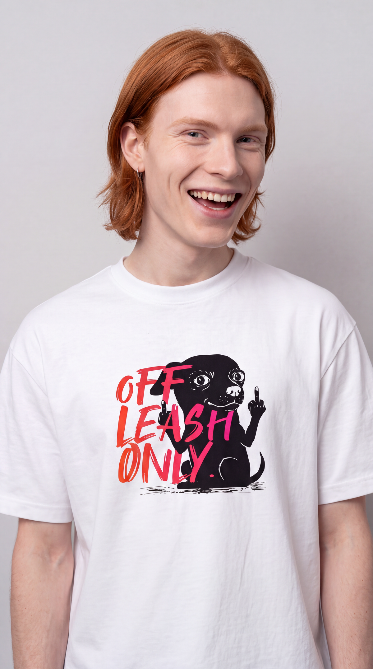 Off Leash Only — Bad Good Boy Collection — White Unisex box tee