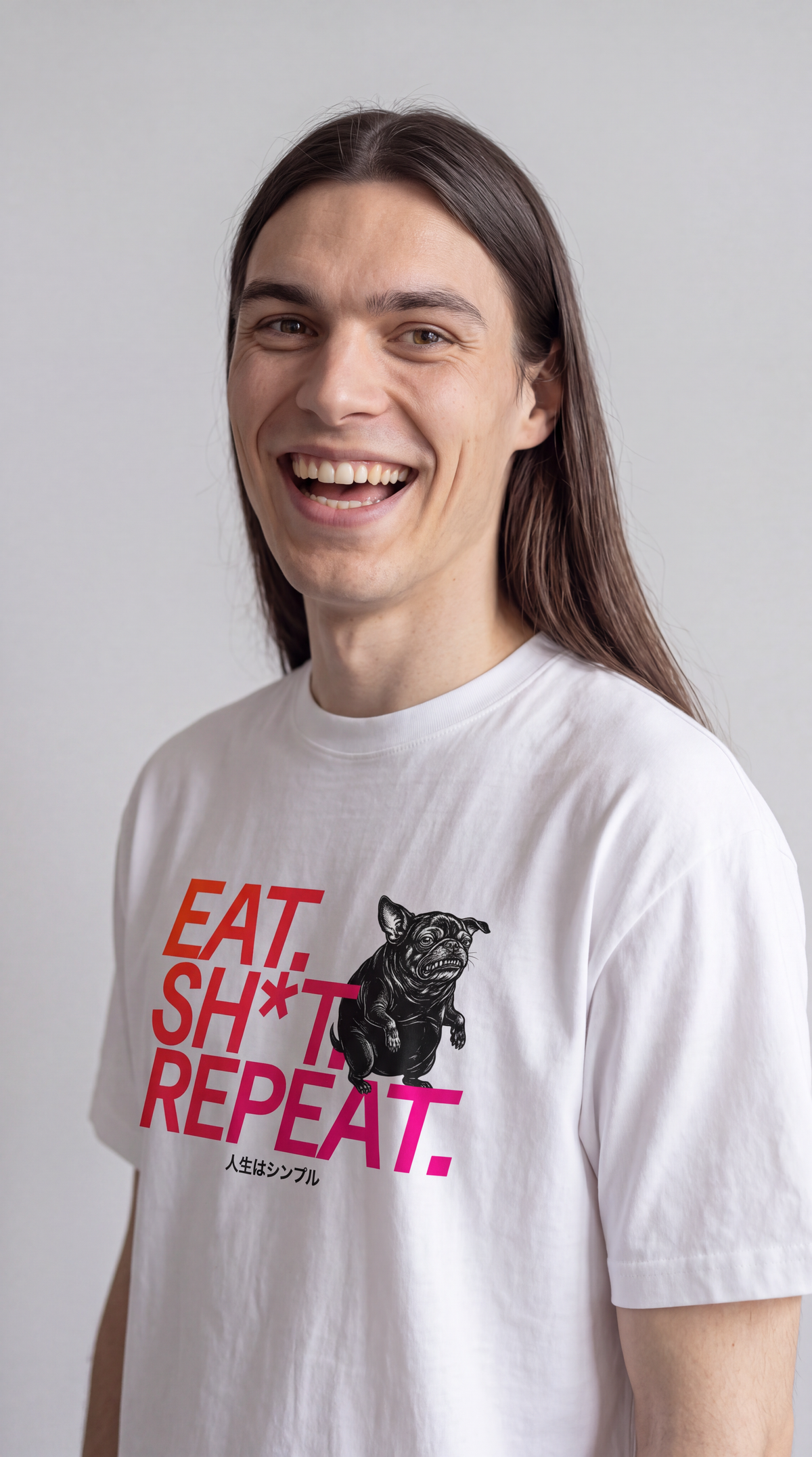 EAT. SH*T. REPEAT. — BAD GOOD BOY Collection — White Unisex box tee