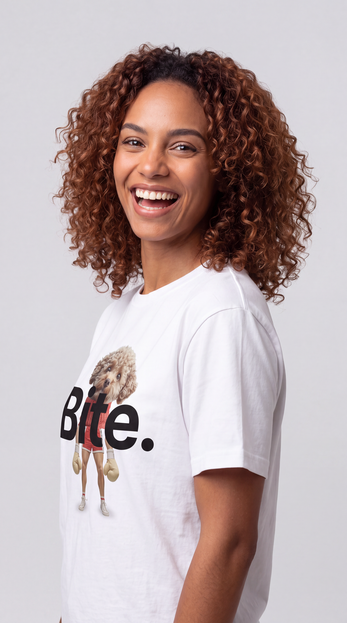 Bite — SUAPM TYPO Collection — White Unisex box tee