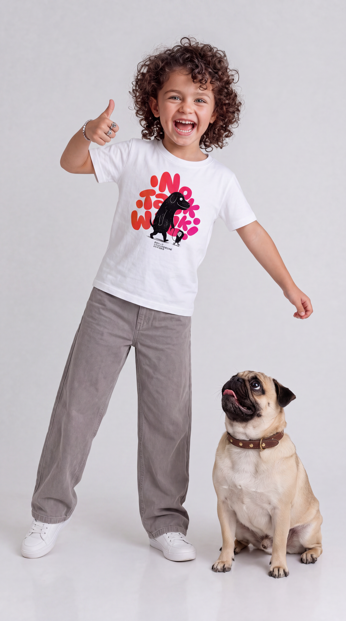 No talk. Walk. —  White organic cotton kids t-shirt