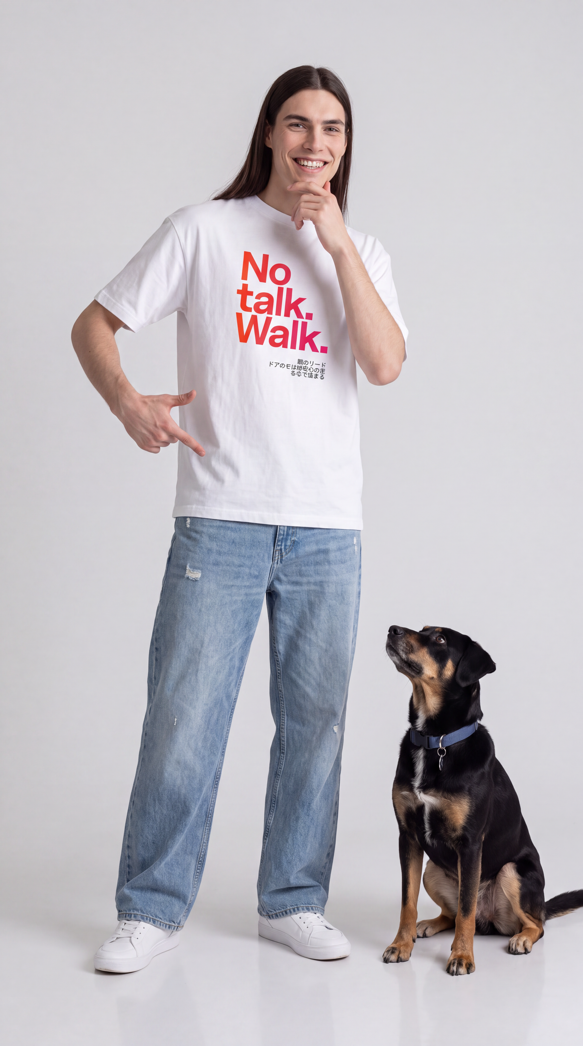 No talk. Walk. — SUAPM TYPO Collection — White Unisex box tee
