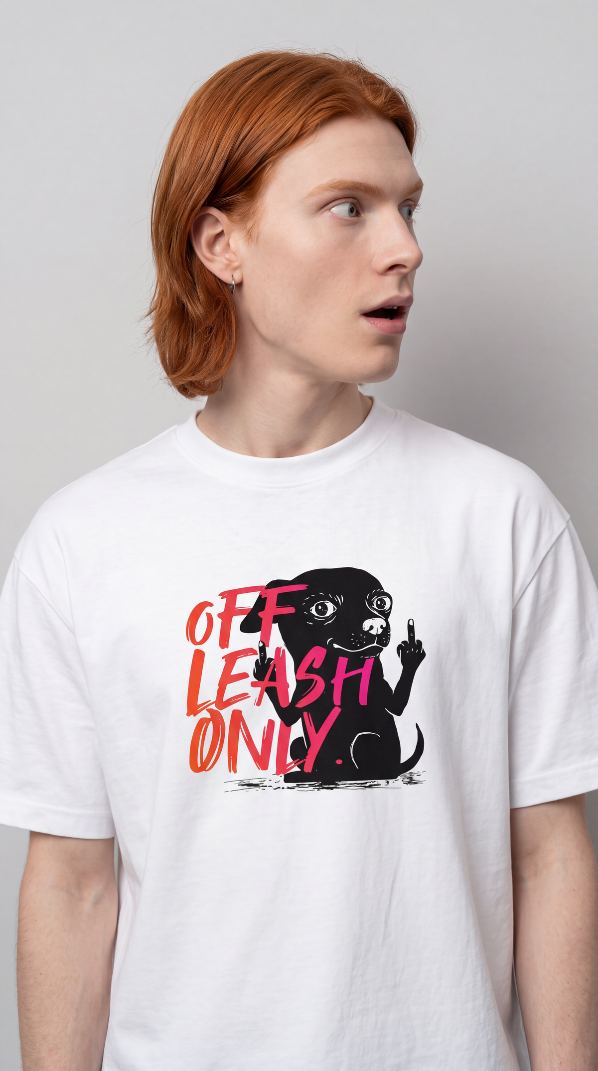 Off Leash Only — Bad Good Boy Collection — White Unisex box tee