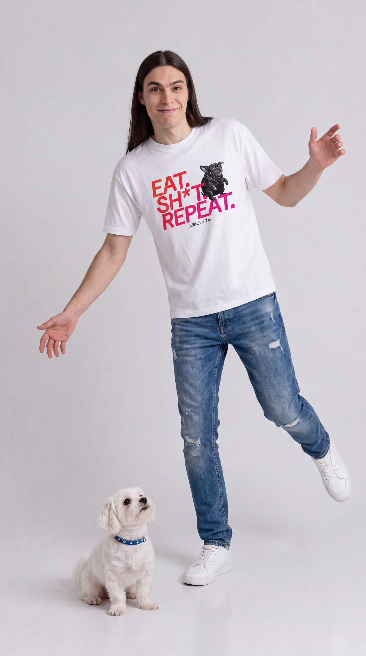 EAT. SH*T. REPEAT. — BAD GOOD BOY Collection — White Unisex box tee