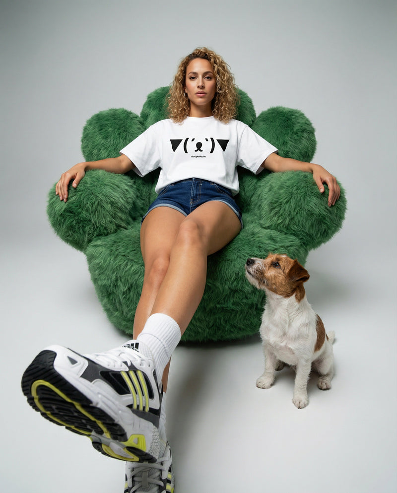 ▼(´ᴥ`)▼ — SUAPM TYPO Collection — White Men’s box tee