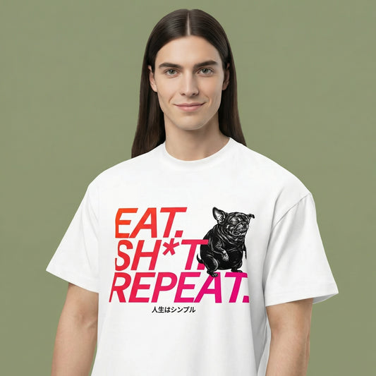 EAT. SH*T. REPEAT. — BAD GOOD BOY Collection — White Men’s box tee