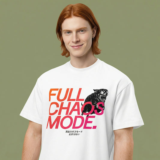 FULL CHAOS MODE — BAD GOOD BOY Collection — White Men’s box tee