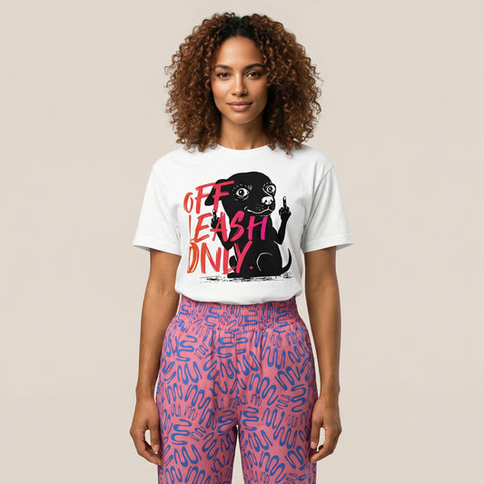 Off Leash Only — Bad Good Boy Collection — White Men’s box tee