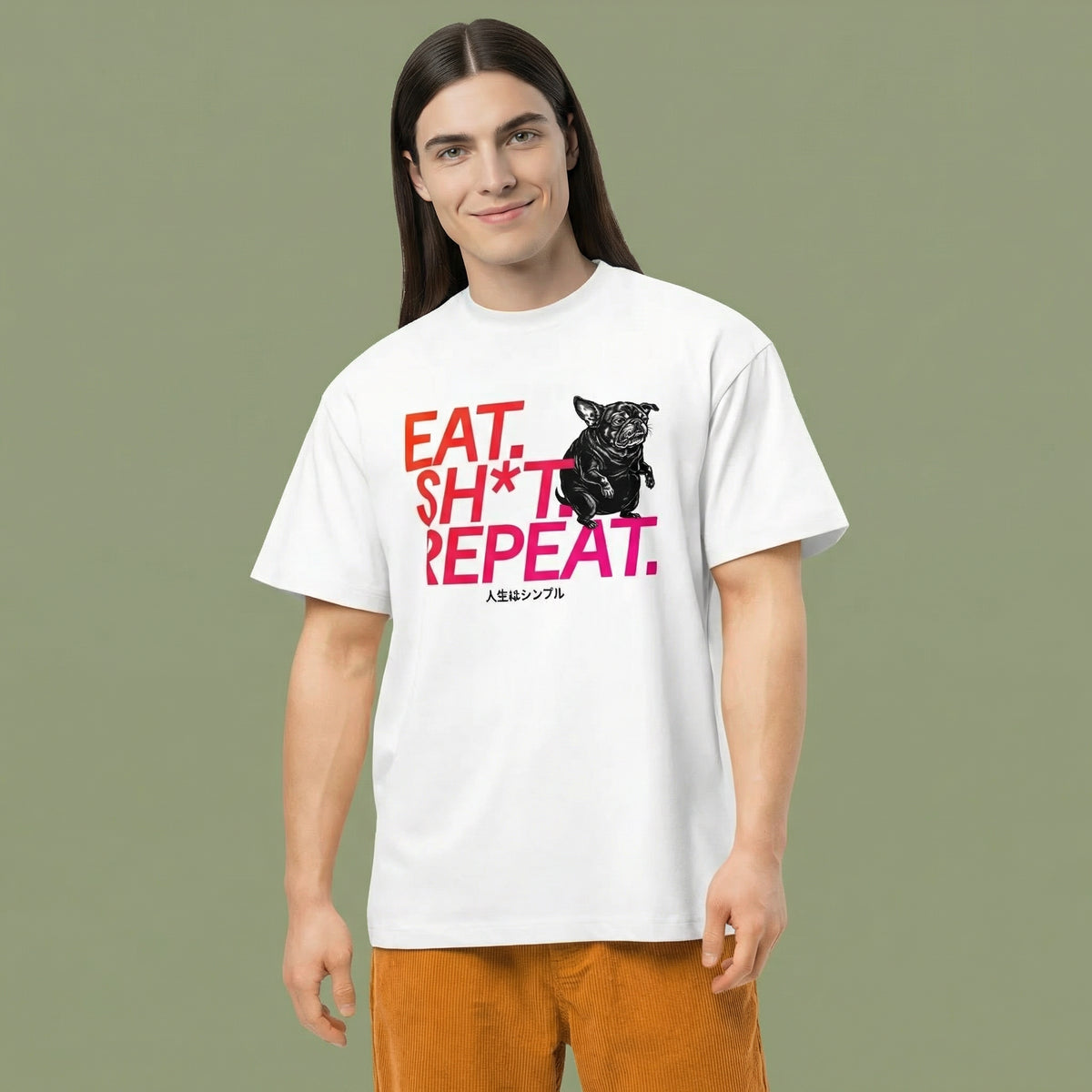 EAT. SH*T. REPEAT. — BAD GOOD BOY Collection — White Men’s box tee