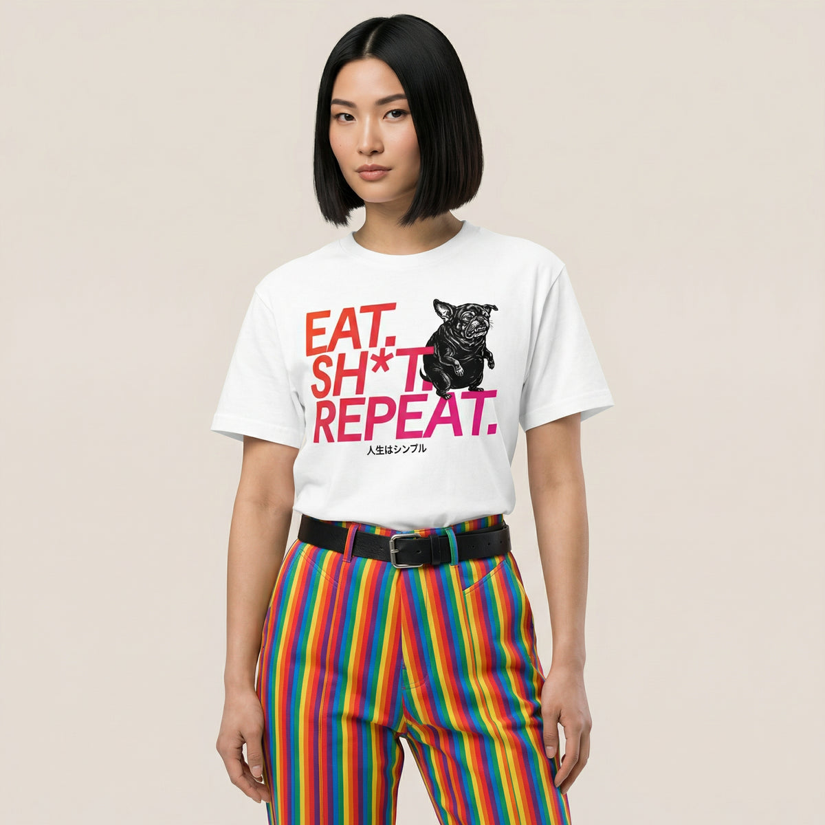 EAT. SH*T. REPEAT. — BAD GOOD BOY Collection — White Men’s box tee