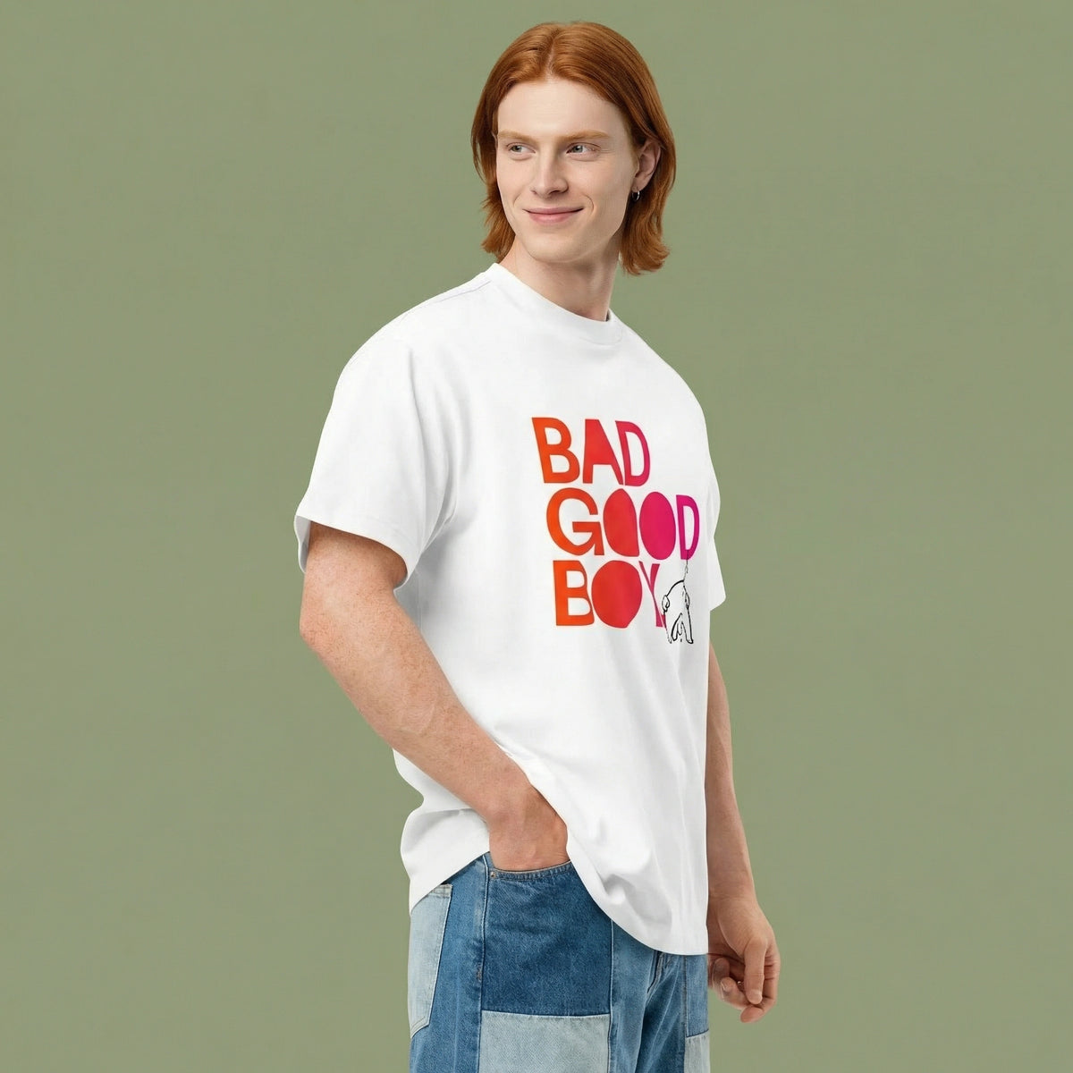 Bad Good Boy. — BAD GOOD BOY Collection — White Men’s box tee