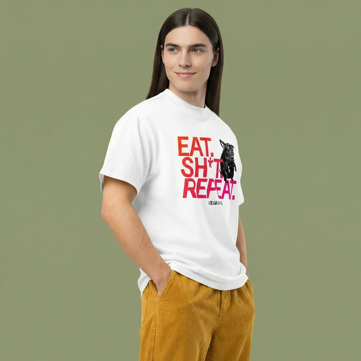 EAT. SH*T. REPEAT. — BAD GOOD BOY Collection — White Men’s box tee