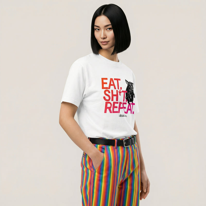 EAT. SH*T. REPEAT. — BAD GOOD BOY Collection — White Men’s box tee