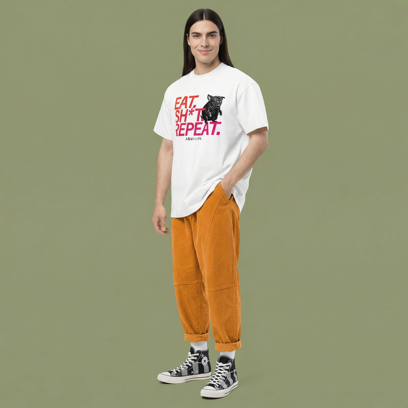 EAT. SH*T. REPEAT. — BAD GOOD BOY Collection — White Men’s box tee