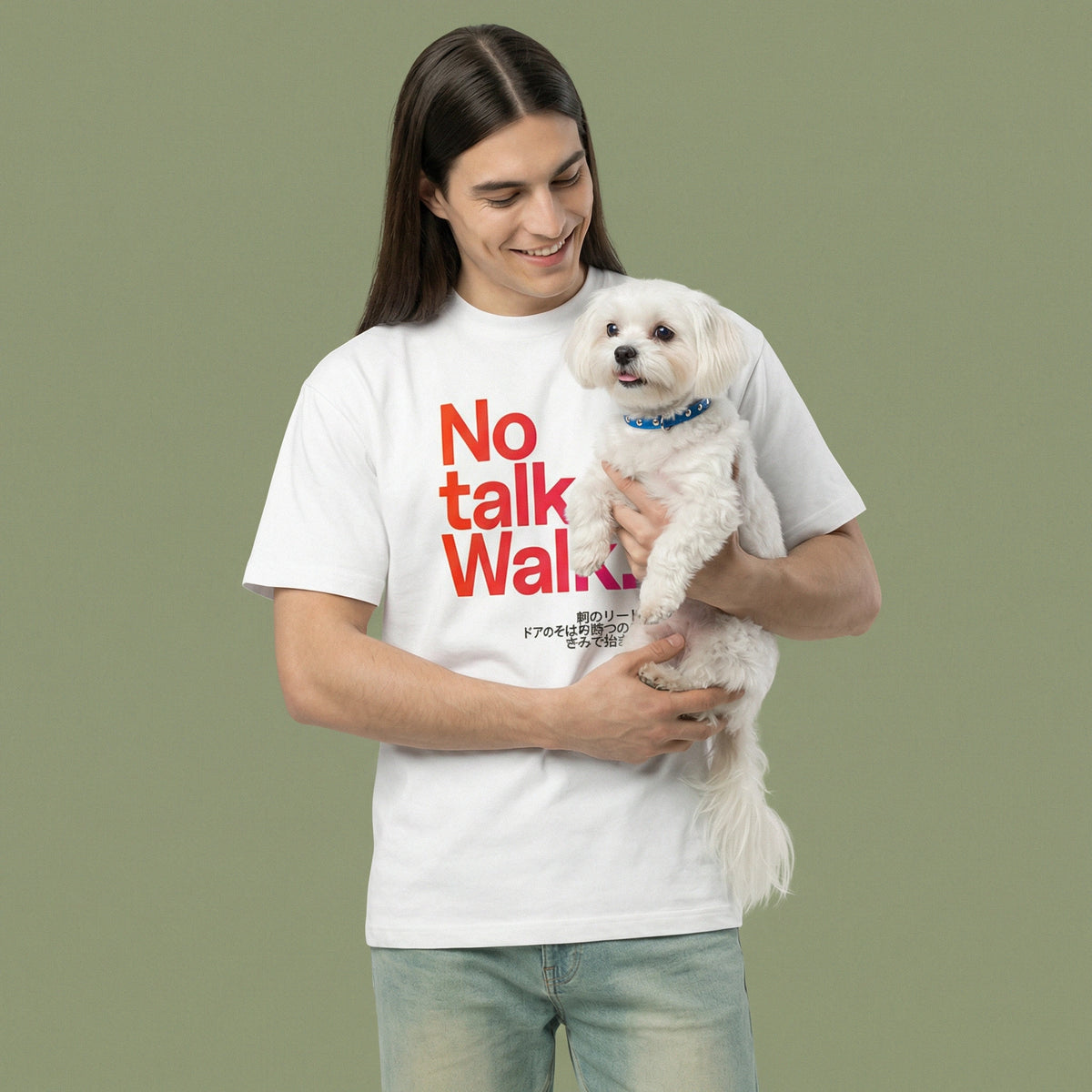 No talk. Walk. — SUAPM TYPO Collection — White Men’s box tee