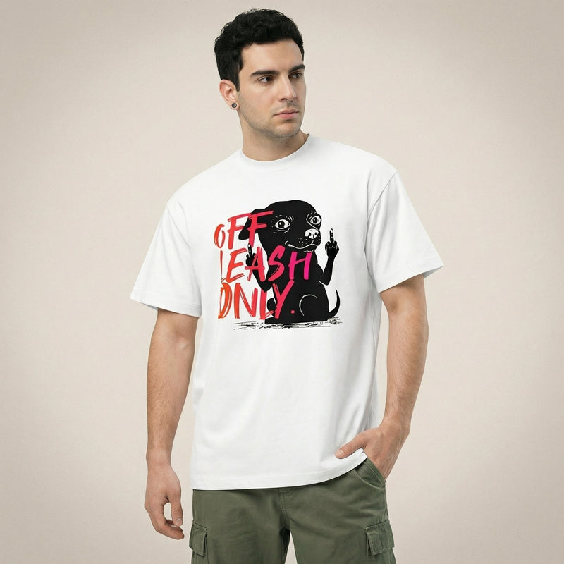 Off Leash Only — Bad Good Boy Collection — White Men’s box tee