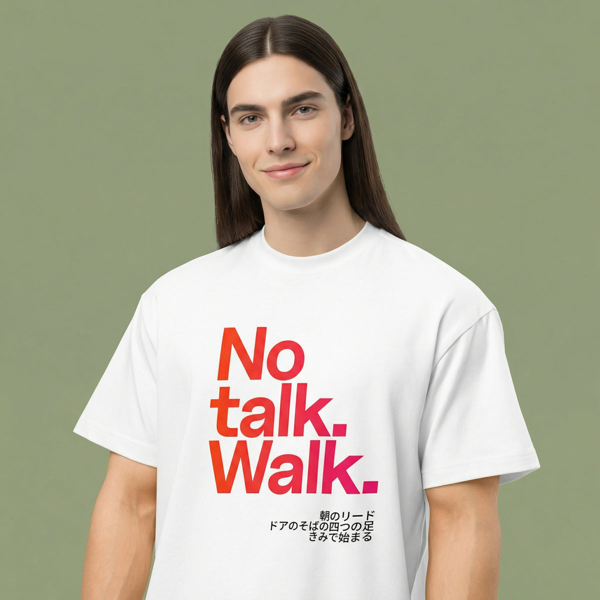 No talk. Walk. — SUAPM TYPO Collection — White Men’s box tee